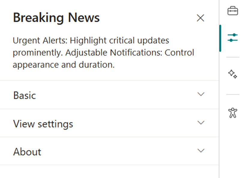 Breaking News Property Pane