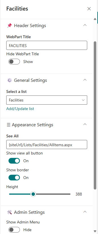 FacilitiesPropertypane