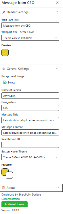 MsgCEOPropertypane