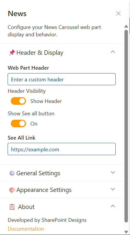 Features News Property Pane