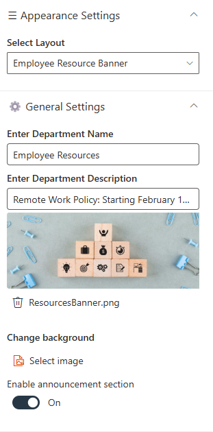 Contact Cards Property Pane