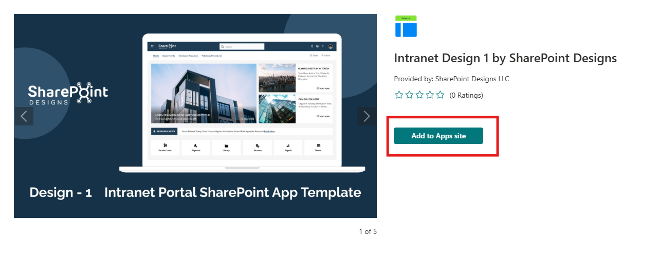Add to Apps Site