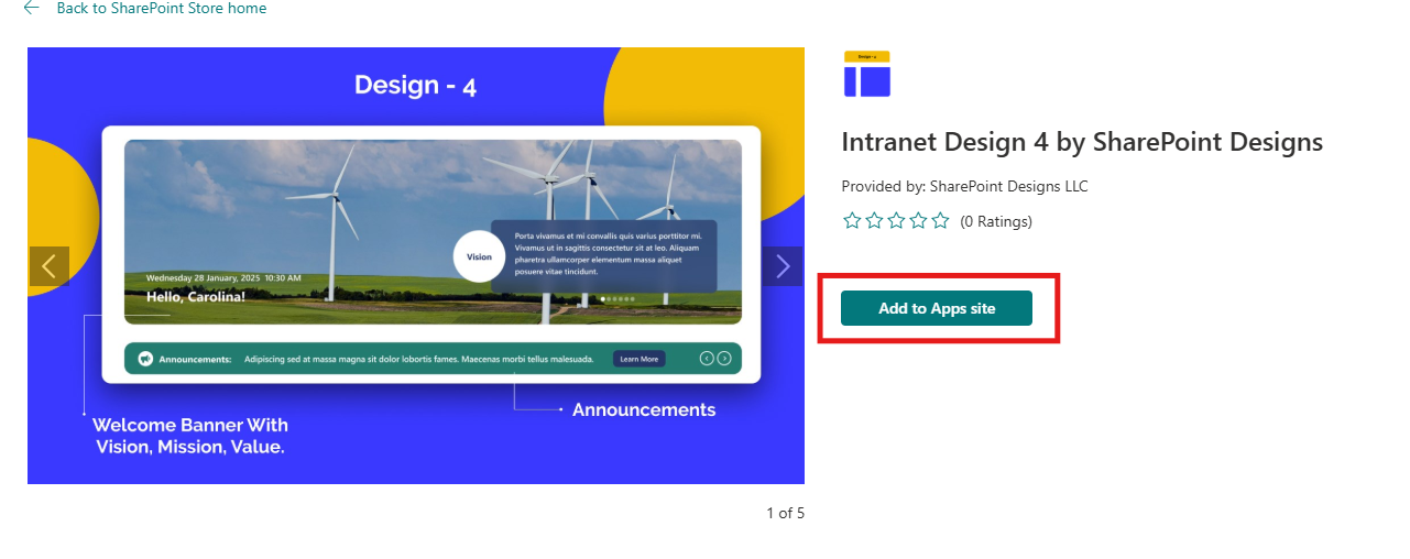 Add to Apps Site
