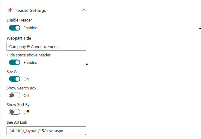 Header Settings