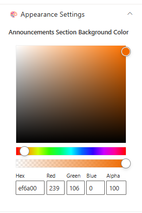 Appearance Settings