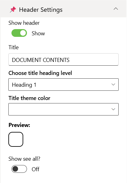 Header Settings
