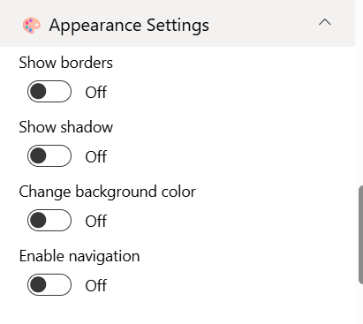 Appearance Settings